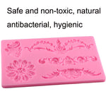 Muffa del silicone del fondente floreale del bordo della torta, CF394