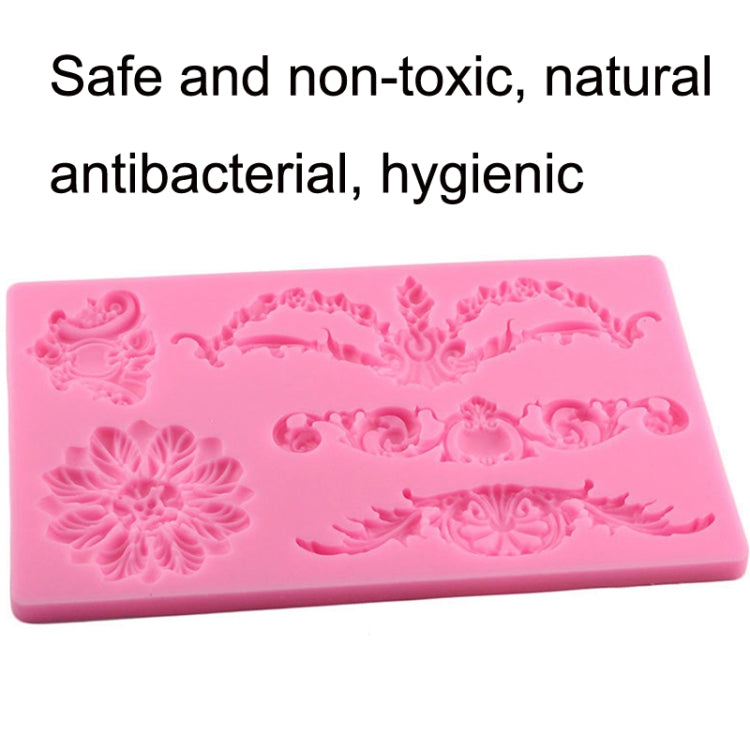 Muffa del silicone del fondente floreale del bordo della torta, CF394