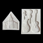 5 pezzi castello musicale stampo in silicone cioccolato fondente decorazioni per torte, stile:, Triangle, Rectangle
