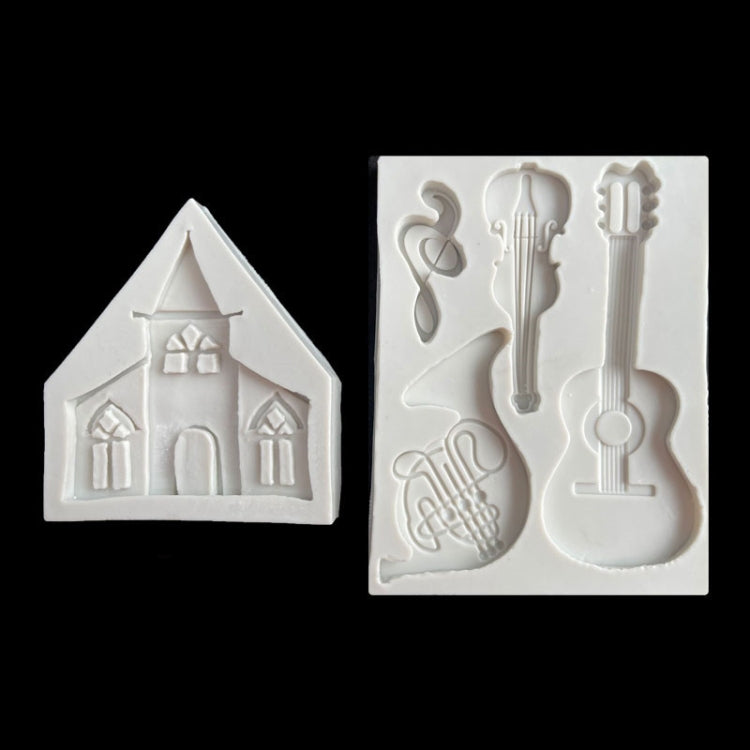 5 pezzi castello musicale stampo in silicone cioccolato fondente decorazioni per torte, stile:, Triangle, Rectangle