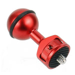 Clip a testa sferica da 2,5 cm per Action Camera Videocamera subacquea Light Diving Joint, Red, Black, Titanium