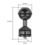 Clip a testa sferica da 2,5 cm per Action Camera Videocamera subacquea Light Diving Joint, Red, Black, Titanium