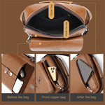 WEIXIER D245 Borsa da lavoro per uomo Zaino a spalla di grande capacità, D245 Black, D245 Light Brown, D245 Dark Brown