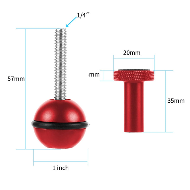 Adattatore vite regolabile per testa a sfera 1/4" compatibile DJI