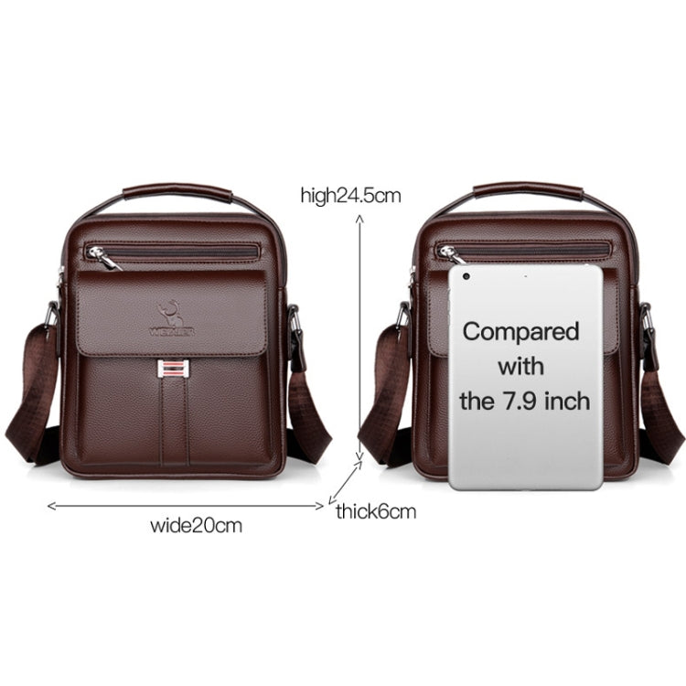 WEIXIER D244 Borsa a tracolla da uomo Borsa a tracolla retrò per affari di grande capacità, D244 Black, D244 Brown