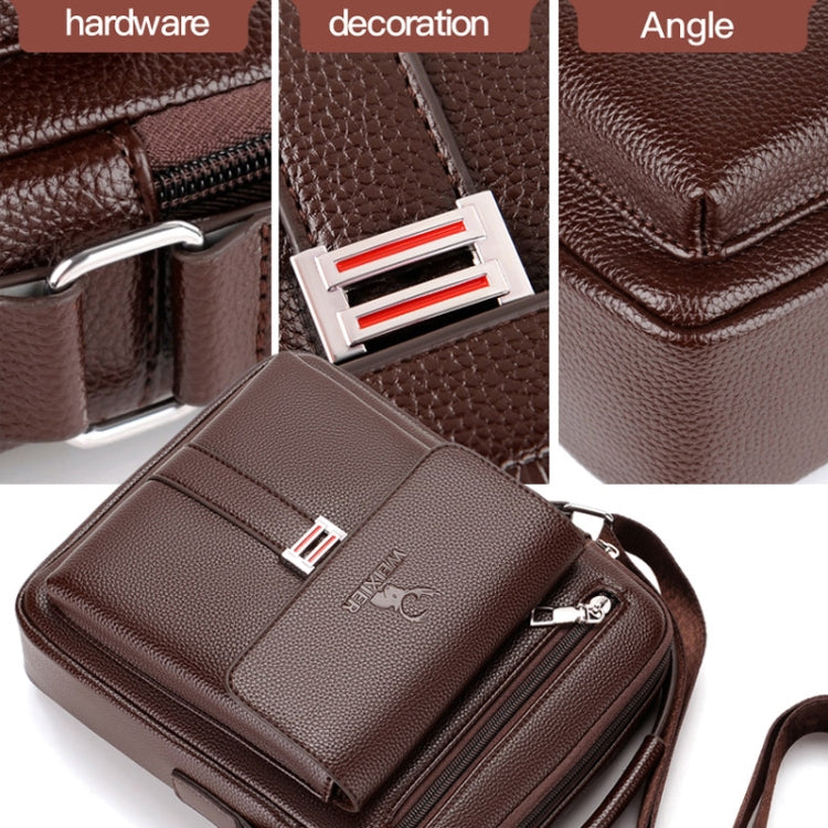WEIXIER D244 Borsa a tracolla da uomo Borsa a tracolla retrò per affari di grande capacità, D244 Black, D244 Brown