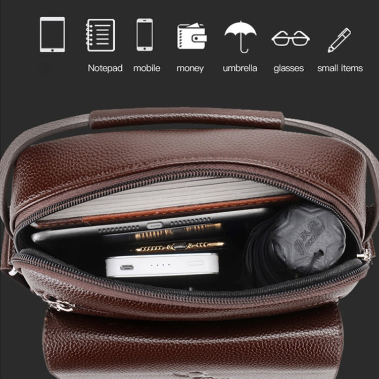 WEIXIER D244 Borsa a tracolla da uomo Borsa a tracolla retrò per affari di grande capacità, D244 Black, D244 Brown