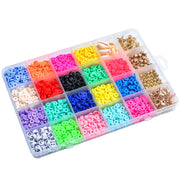 24 Grid 6mm Soft Ceramic Bead Flakes Braccialetto fai da te Collana Materiali per la realizzazione di materiali, 24 Grid