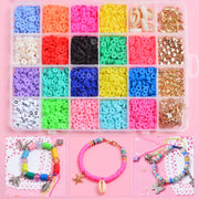 24 Grid 6mm Soft Ceramic Bead Flakes Braccialetto fai da te Collana Materiali per la realizzazione di materiali, 24 Grid