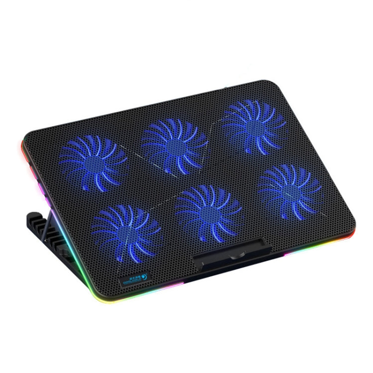 CoolCold F5 Staffa regolabile con 6 ventole per laptop fino 17"