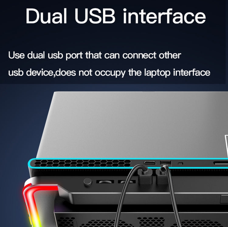 CoolCold F5 Staffa regolabile con 6 ventole per laptop fino 17"