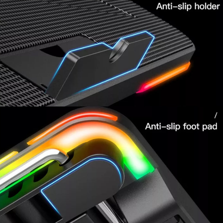 CoolCold F5 Staffa regolabile con 6 ventole per laptop fino 17"