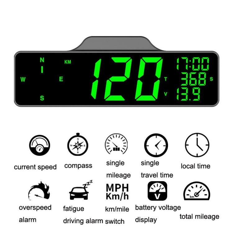 Car HUD Car Head-up Display Bussola Tachimetro GPS multifunzione, 8.0 Inch Screen, 9.0 Inch Screen