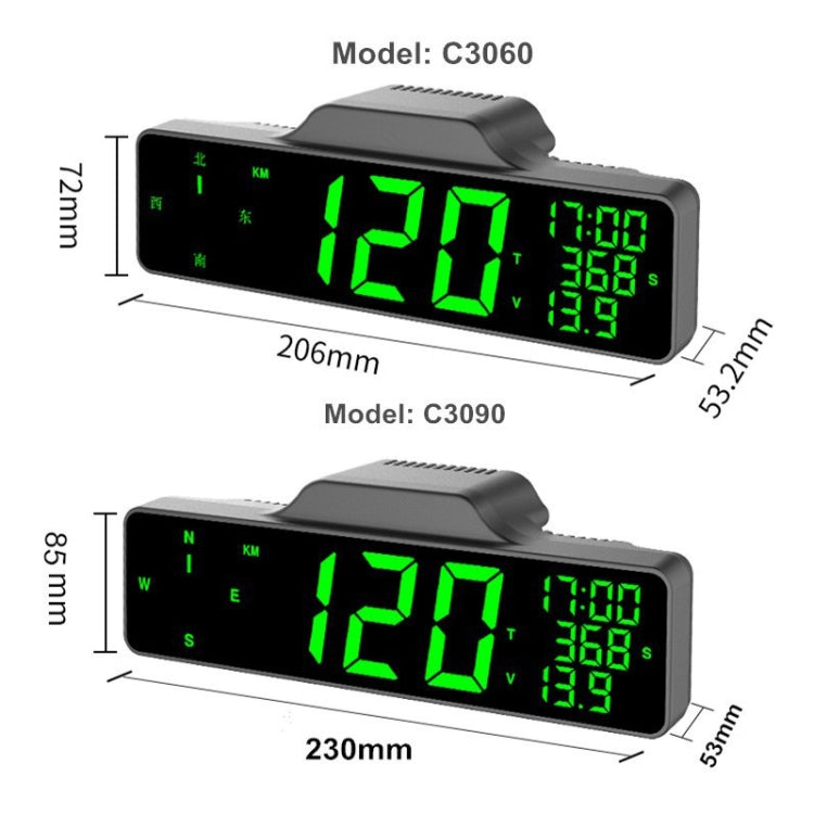 Car HUD Car Head-up Display Bussola Tachimetro GPS multifunzione, 8.0 Inch Screen, 9.0 Inch Screen
