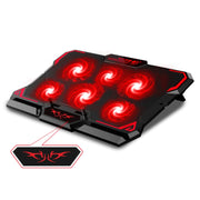 Raffreddatore per laptop da gioco da 17 pollici CoolCold Sei ventole Due porte USB Pad di raffreddamento per laptop da 2600 giri/min