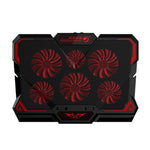 Raffreddatore per laptop da gioco da 17 pollici CoolCold Sei ventole Due porte USB Pad di raffreddamento per laptop da 2600 giri/min