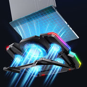 CoolCold Five Fans 2 Porte USB Laptop Cooler Gaming Notebook Cool Stand, Versione:, Touch Symphony Blue, Touch Symphony Red, Dial Adjust Basic Blue