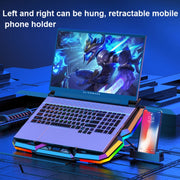 CoolCold Five Fans 2 Porte USB Laptop Cooler Gaming Notebook Cool Stand, Versione:, Touch Symphony Blue, Touch Symphony Red, Dial Adjust Basic Blue