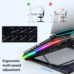 CoolCold Five Fans 2 Porte USB Laptop Cooler Gaming Notebook Cool Stand, Versione:, Touch Symphony Blue, Touch Symphony Red, Dial Adjust Basic Blue
