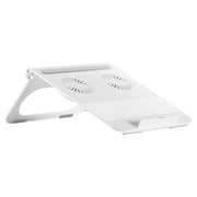 D33 Staffa di raffreddamento per laptop a 2 ventole Staffa per tablet sollevabile portatile pieghevole, White, Black