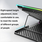 ICE COOREL K15 6-Fans Supporto per laptop con schermo LCD regolabile Radiatore con luce RGB per atmosfera, K15 6-Fans