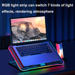 ICE COOREL K15 6-Fans Supporto per laptop con schermo LCD regolabile Radiatore con luce RGB per atmosfera, K15 6-Fans