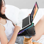 ICE COOREL K15 6-Fans Supporto per laptop con schermo LCD regolabile Radiatore con luce RGB per atmosfera, K15 6-Fans