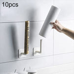 10 PCS No Punching Traceless Sticker Appendiabiti da parete con gancio a forma di L., Hanging Rack