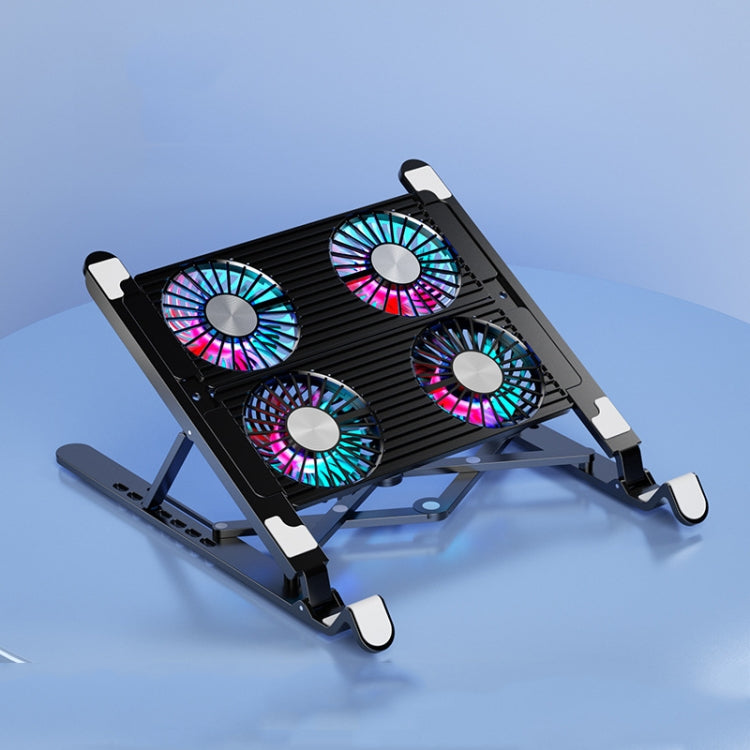 Staffa per radiatore per laptop Base di raffreddamento raffreddata ad aria per archiviazione pieghevole, stile:, Double Fan, Four Fan