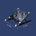 Staffa per radiatore per laptop Base di raffreddamento raffreddata ad aria per archiviazione pieghevole, stile:, Double Fan, Four Fan