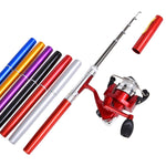 Canna da pesca tipo penna LEO e mulinello da pesca con mulinello da pesca attrezzatura da pesca tascabile portatile, H8022B Black, H8022BL Blue, H8022G Gold, H8022PU Purple, H8022R Red, H8022 Silver
