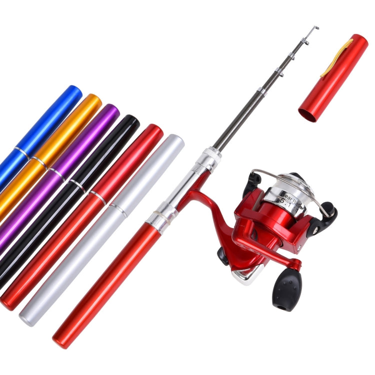 Canna da pesca tipo penna LEO e mulinello da pesca con mulinello da pesca attrezzatura da pesca tascabile portatile, H8022B Black, H8022BL Blue, H8022G Gold, H8022PU Purple, H8022R Red, H8022 Silver