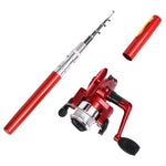 Canna da pesca tipo penna LEO e mulinello da pesca con mulinello da pesca attrezzatura da pesca tascabile portatile, H8022B Black, H8022BL Blue, H8022G Gold, H8022PU Purple, H8022R Red, H8022 Silver