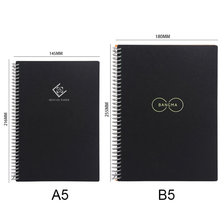 KCA02 Taccuino a bobina impermeabile cancellabile, specifiche:, A5 Square, B5 Round, A5 without LOGO, A5 Iron Ring no LOGO, A5 Note Type