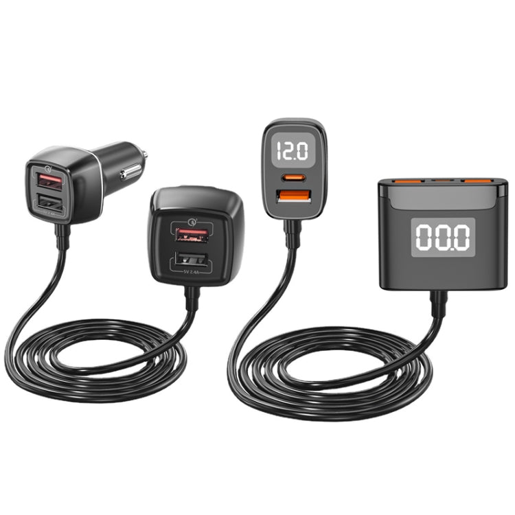 One For Four Car Charger QC3.0 Fast Charge 4USB Caricabatteria per auto anteriore e posteriore per auto, stile:, Standard Edition, Upgraded Edition
