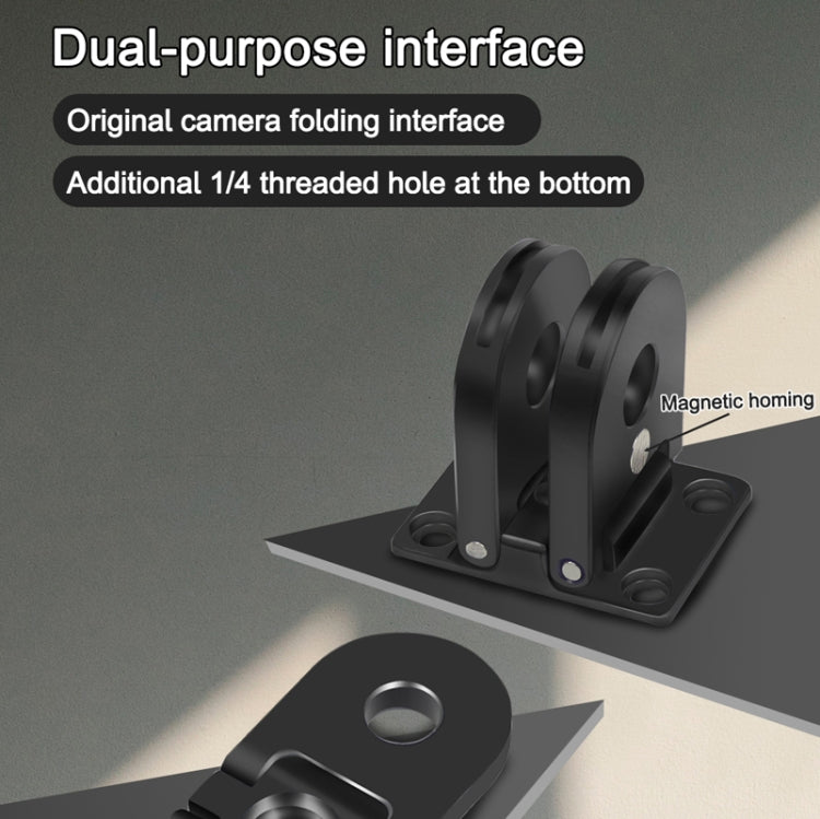 Base sostitutiva magnetica pieghevole in metallo per GoPro HERO10 Black / HERO9 Black / HERO8 Black/MAX