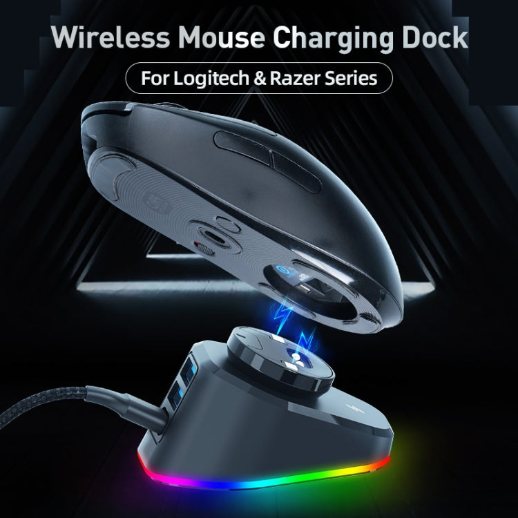 Per supporto per dock di ricarica per mouse wireless Logitech G502 / GPW1 / 2, Black Woven, Black Stream, White Woven, White Stream
