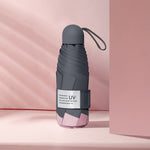 LY-0621 Ombrello a cinque pieghe a sei ossa Ombrello solare semplice con colla nera, Six-bone Turmeric, Six-bone Midsummer Pink, Six-bone Haze Blue, Six-bone Matcha Green, Six-bone Navy, Six-bone Ink Green
