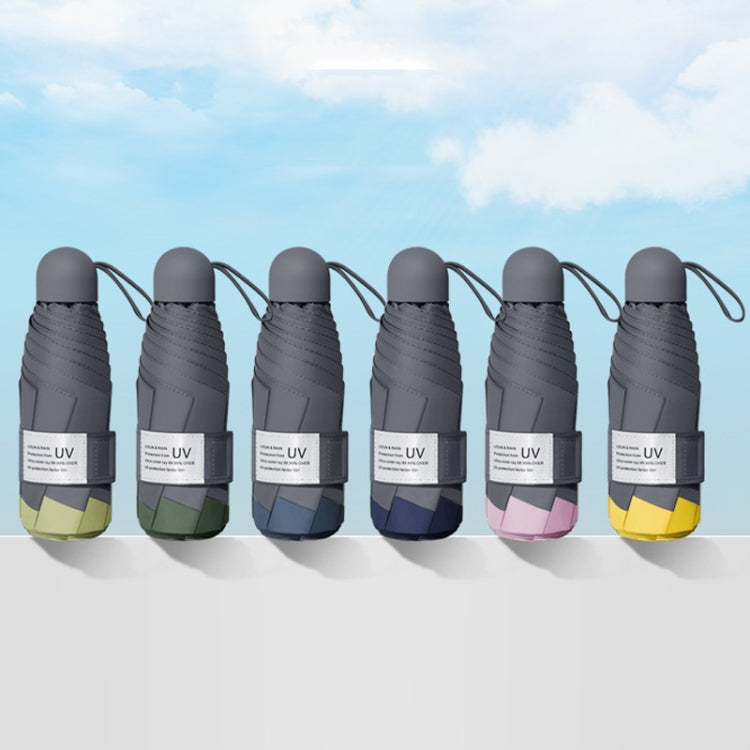 LY-0621 Ombrello a cinque pieghe a sei ossa Ombrello solare semplice con colla nera, Six-bone Turmeric, Six-bone Midsummer Pink, Six-bone Haze Blue, Six-bone Matcha Green, Six-bone Navy, Six-bone Ink Green