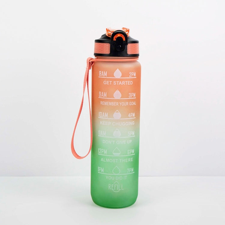 1000ml Gradient Space Cup Sport Bottle Bounce Lid Straw Cup, Orange -green Gradient, Blue and Red Gradient, Green and Red Gradient, Yellow Purple Gradient, Black, Blue, Green