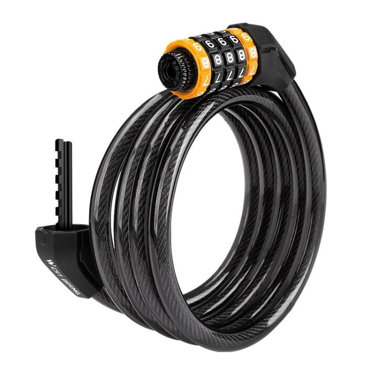 WEST BIKING Lucchetto a combinazione per cavo antifurto per bicicletta, lunghezza:, 2M, 2M With Buckle Rope
