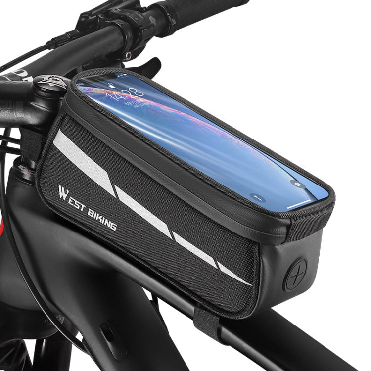 WEST BIKING 7 pollici Mountain Bike Telefono cellulare Touch Screen Borsa frontale, Black, Black Gray