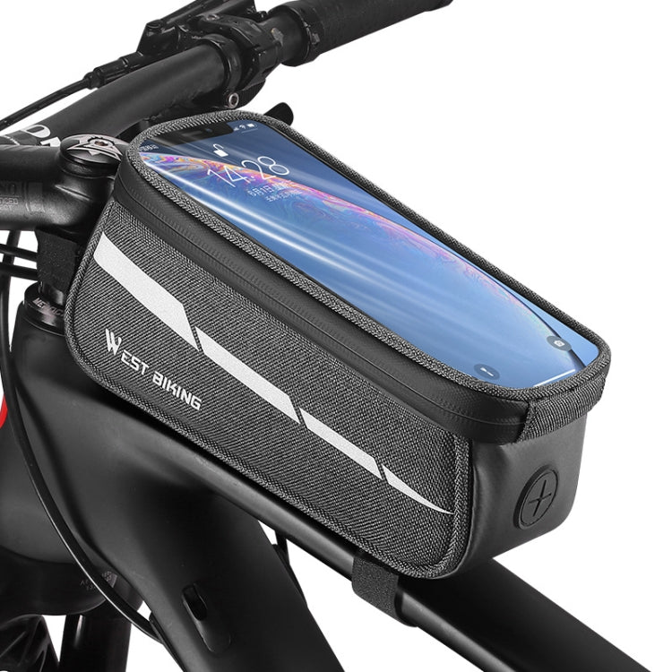 WEST BIKING 7 pollici Mountain Bike Telefono cellulare Touch Screen Borsa frontale, Black, Black Gray