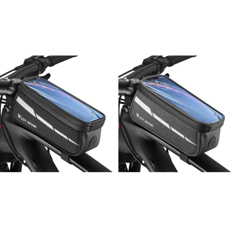 WEST BIKING 7 pollici Mountain Bike Telefono cellulare Touch Screen Borsa frontale, Black, Black Gray