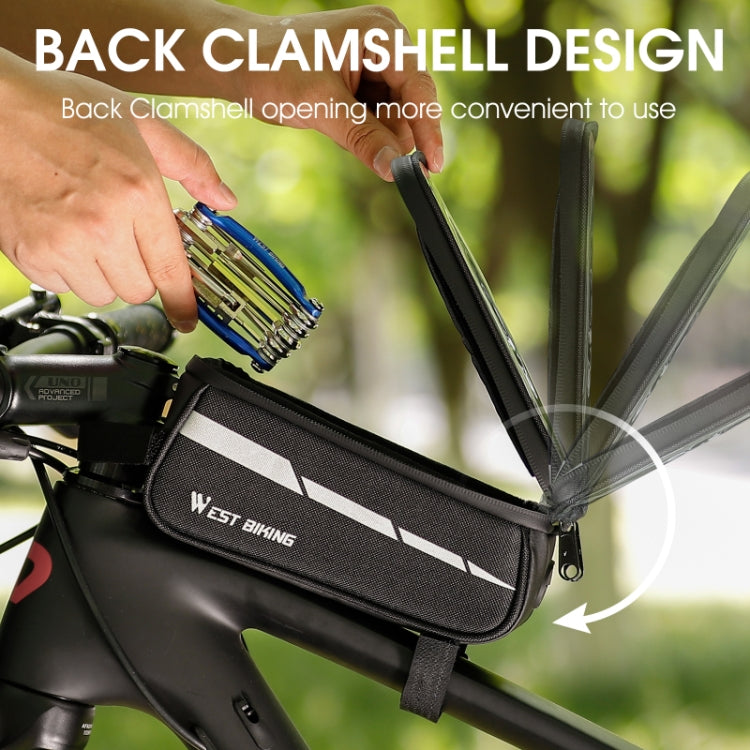 WEST BIKING 7 pollici Mountain Bike Telefono cellulare Touch Screen Borsa frontale, Black, Black Gray