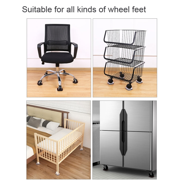 5 PCS Computer Seat Pulley Holder Roller Pad antiscivolo, Square Bean-colored Felt Bottom, Square Brown Felt Bottom, Round Bean Color Plastic Bottom, Round Black Plastic Bottom