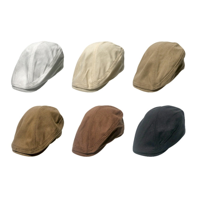 Berretto in lino retrò con berretto in avanti Berretto primaverile ed estivo, Black, White, Beige, Red Brown, Dark Khaki, Light Khaki