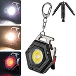 E-SMARTER W5131 Mini portachiavi torcia portatile a luce forte, specifica:, Black, Tarnish, Black+Tripod, Tarnish+Tripod