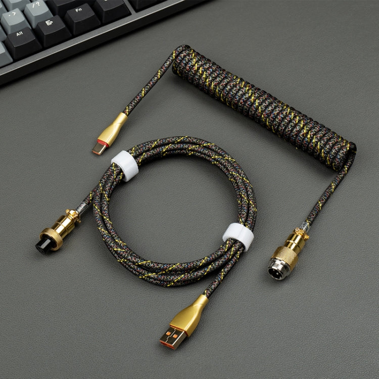 Tastiera meccanica Cavo a molla Spina per antenna placcata in oro, Yellow, Black