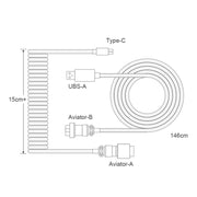 Tastiera meccanica Cavo a molla Spina per antenna placcata in oro, Yellow, Black